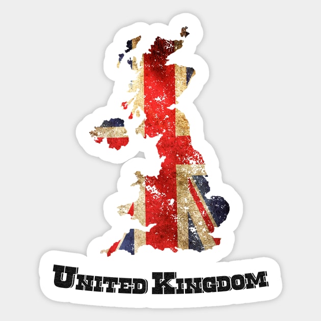 Vintage United Kingdom Flag Sticker by ElevenGraphics